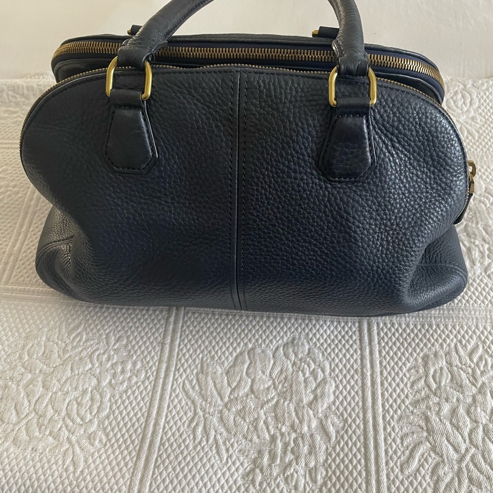 Genuine J Crew leather BLUE handbag (Pre owned)